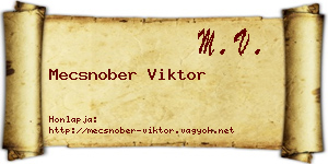 Mecsnober Viktor névjegykártya