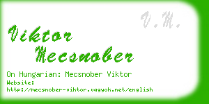 viktor mecsnober business card